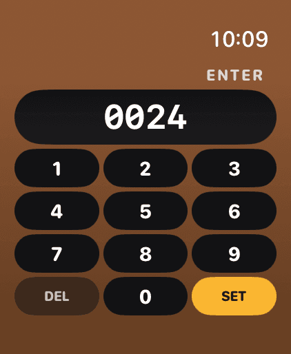 LockedIn locker entry screen with the numeric keypad.
